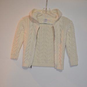 Gymboree (R) White 100% Cotton Knit Jacket Metal Zip-Up Toddler 2T